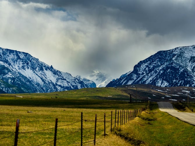 Temporary representative image: Bridger Canyon road with snow-capped canyon walls